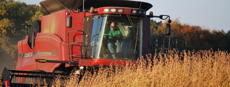 man in combine